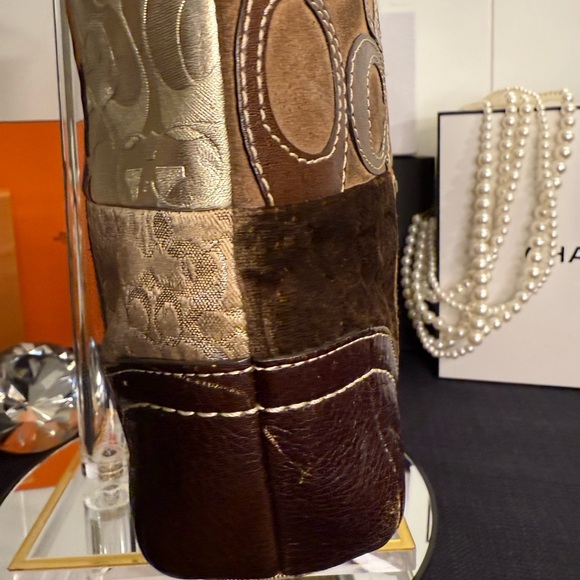 Coach Y2K Brown Patchwork Shoulder Bag 2008 w/dust bag - Picture 7 of 16